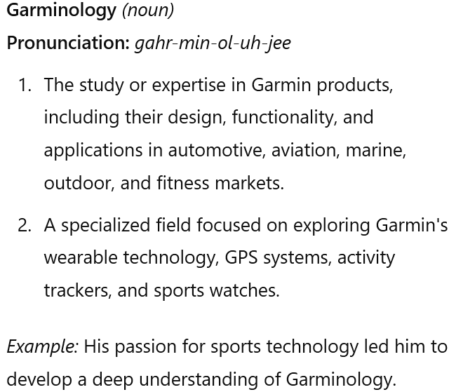 The Definition of Garminology